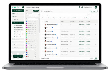 12Pilot prospects database on a laptop