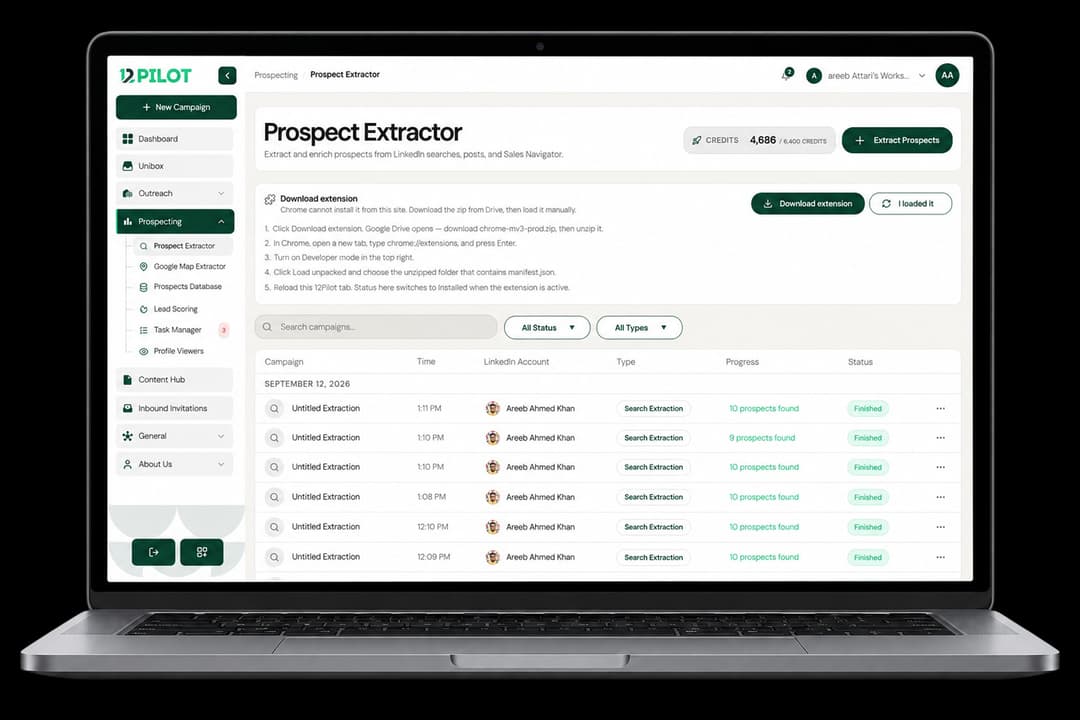 Prospect Extractor interface