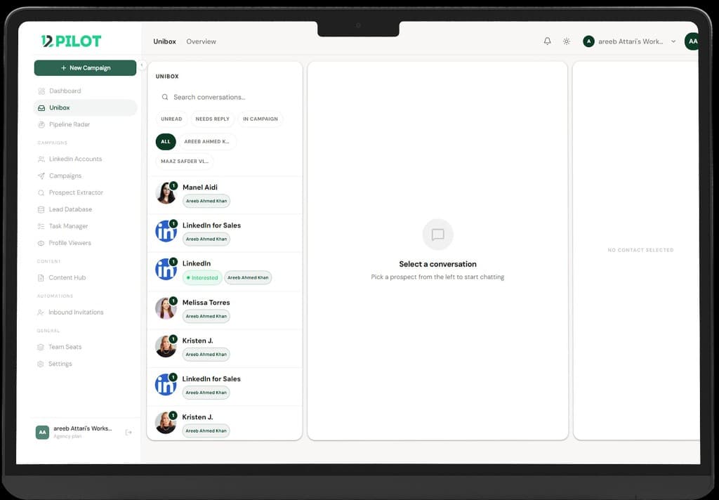 Unibox messaging inbox