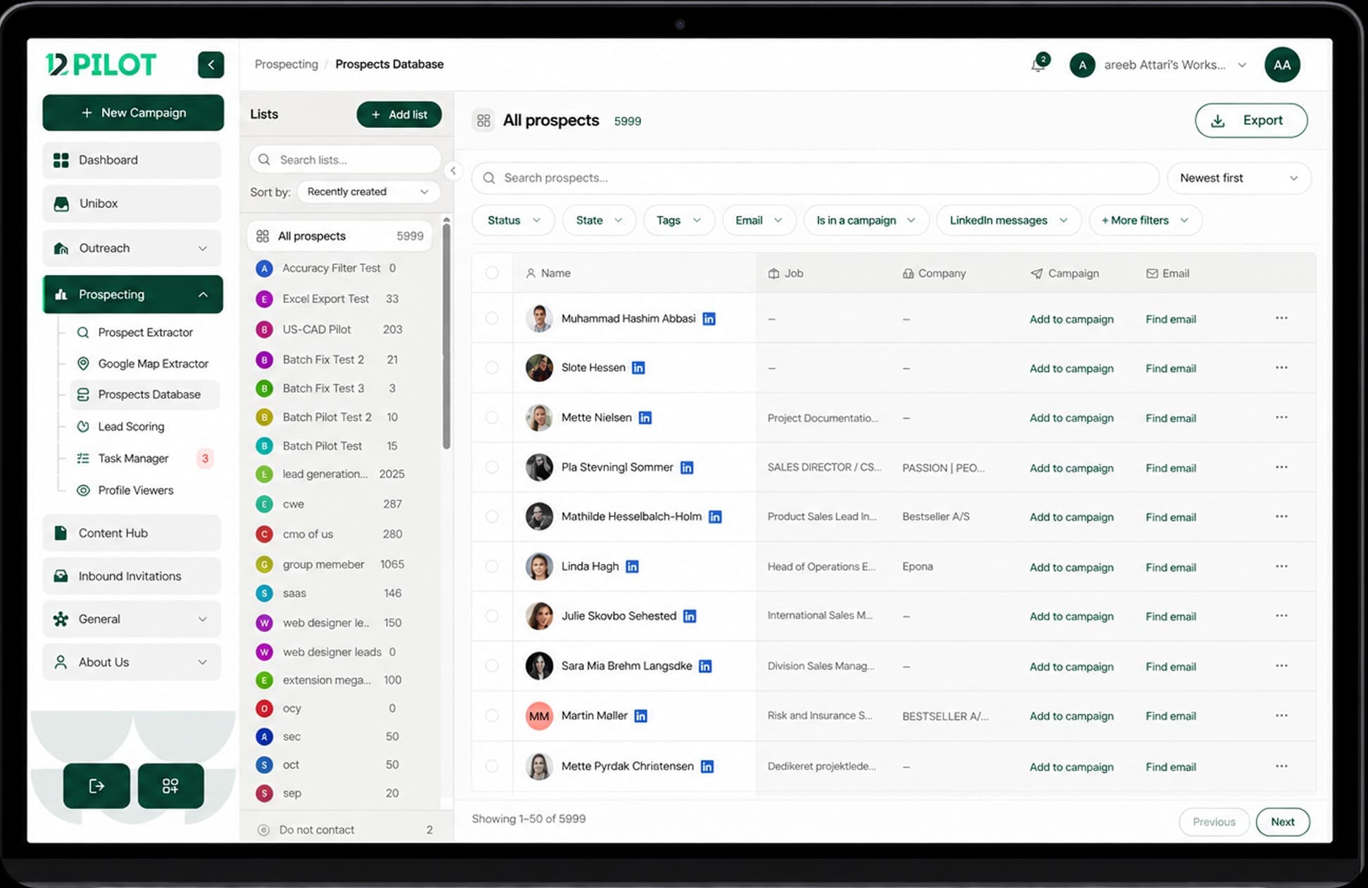 Add prospects to a campaign