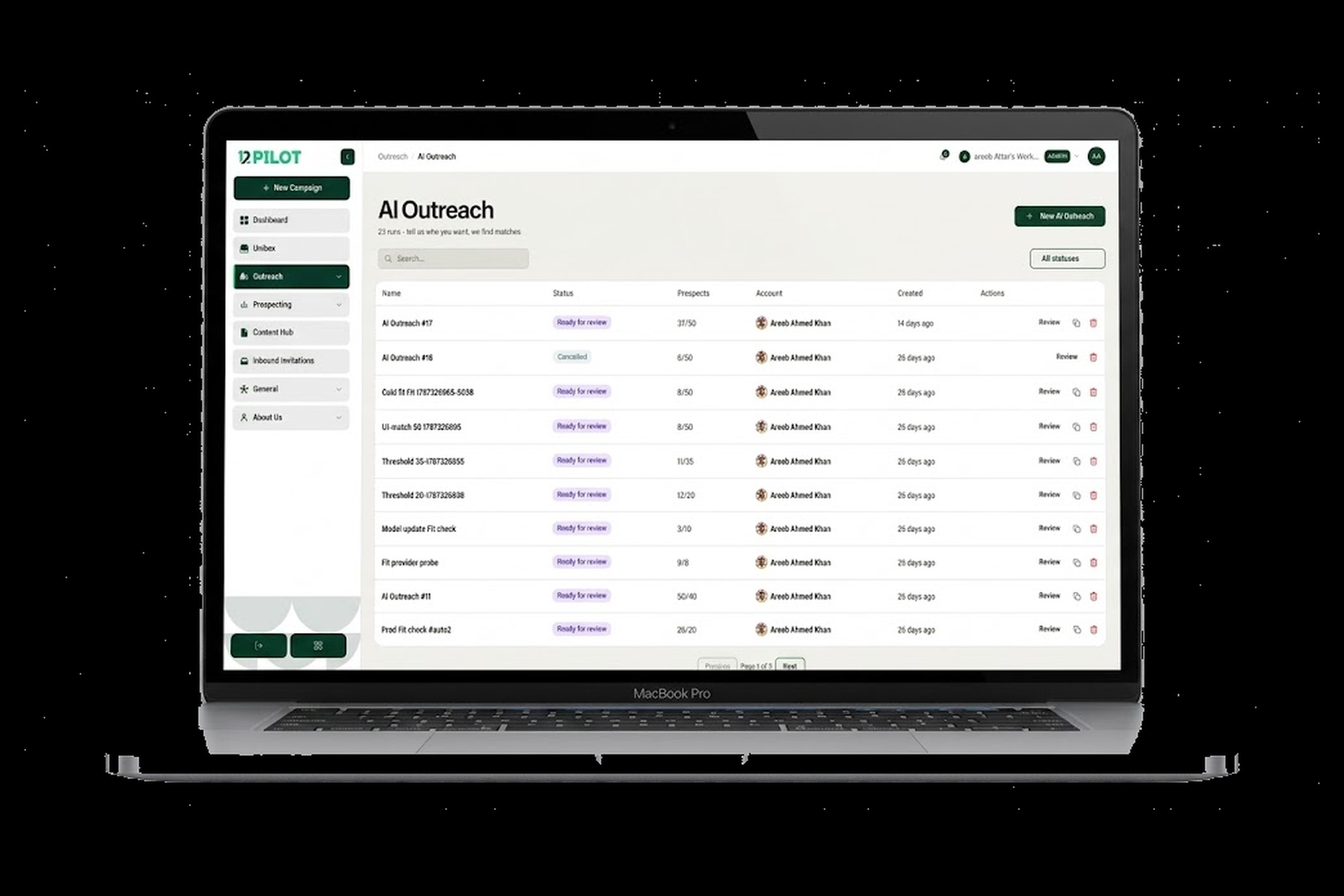 12Pilot AI Outreach list